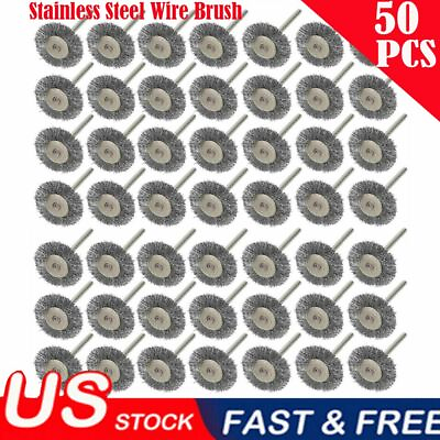 #ad 50PCS SET Stainless Steel Wire Brush For Dremel Rotary Tool Die Grinder Wheel US $12.99