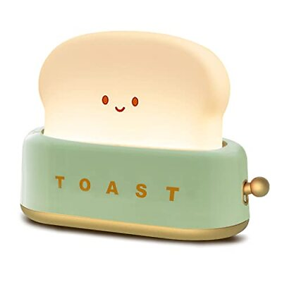 #ad Desk Decor Toaster Lamp Rechargeable Small Lamp With Smile Face Toast Bread Cute $22.90