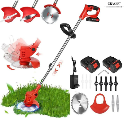 #ad Grazer Weed Cutter Battery Operated Cordless Metal Blade Grass Trimmer Edger $119.95
