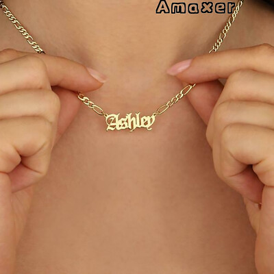 #ad Amaxer Figaro Chain Custom Name Gothic Gold Necklace Mother#x27;s Gift Women Jewelry $8.99