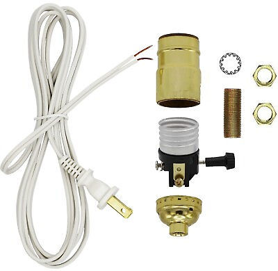 #ad Make a Lamp or Repair Kit All Essential Hardware 3 Way Socket Gold $11.99
