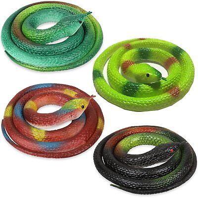#ad By Rubber Snakes To Keep Birds Away 4 Pcs Realistic Fake Rubber Snake For Garden $10.75