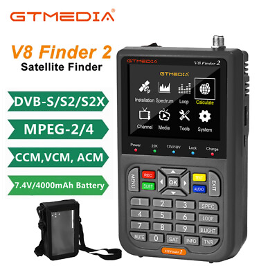 #ad GTMEDIA DVB S S2 S2X Satellite Signal Finder Digital Meter FTA H.264 CVBS TV $49.99