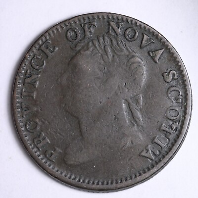#ad 1832 Canadian Province of Nova Scotia Half Penny Token OLD RARE COIN B025 $12.32