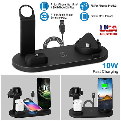 #ad 4 in 1 Charging Station Charger Stand Dock For Apple Watch iPhone iPad Air Pods $20.05