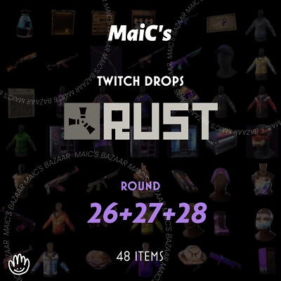 #ad Rust Drops 26 27 28 ROUNDs ☑️ 48 48 unique skins $7.77