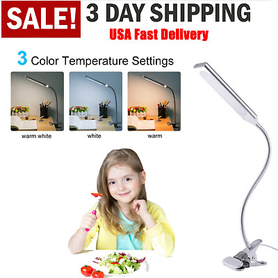 #ad Clip on Table Lamp Reading Light Desk Lamp 48 LED Flexible Lamp For Kids Student $13.57
