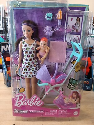 #ad Barbie Skipper Babysitters Inc. Playset Stroller Baby Plus 5 Accessories New $23.99