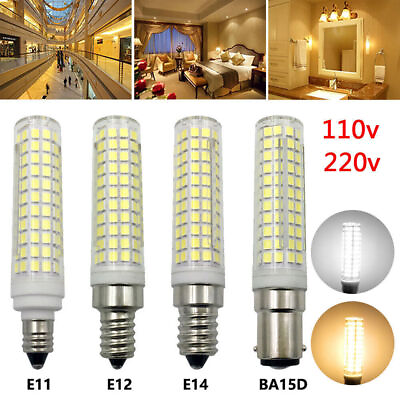#ad 15W LED Bulb E11 E12 E14 BA15D 110V 220V 136 LED 2835 Ceramic Light Dimmable New $10.29