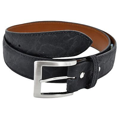 #ad Tag Safari Elephant Skin Belt Genuine Leather Belt Brass Buckle Fully $259.00