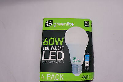 #ad 4 Pk Greenlite 9W 60W Equivalent Light Bulbs 3000K Energy Star $7.11