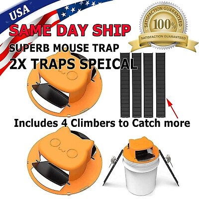 #ad 2PACK Bucket Lid Mouse Rat Trap Bucket Mousetrap Catcher US FREE SHIPPING $12.95