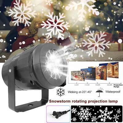 #ad LED Snowflake Christmas Projector Laser Light Snowfall Xmas Indoor Decor Lamp $14.76