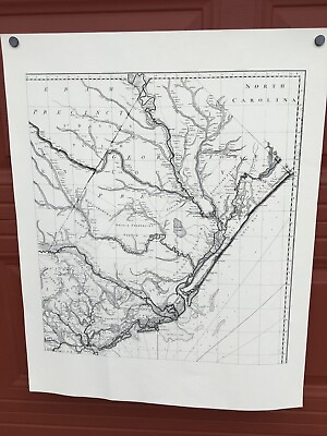 #ad Reproduction Of Antique North Carolina Parish Map 25”x32” Wall Map $37.50