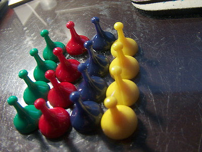 #ad Sorry Tokens Pawns Movers 16 Pieces 1972 yellow blue red green Game Replacements $3.00