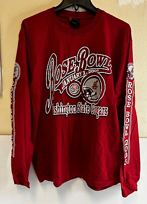 #ad Vintage Washington State Cougars 2003 Rose Bowl Long Sleeve Shirt Size L $15.99