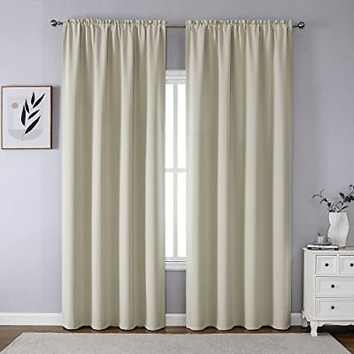 #ad Blackout Curtains 84 Inches Long For Living Room Light Beige Room Darkening Wind $35.85