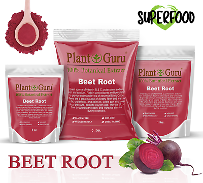 #ad Red Beet Root Powder Beta Vulgaris Non GMO Nitric Oxide Extract Super Food Juice $9.20