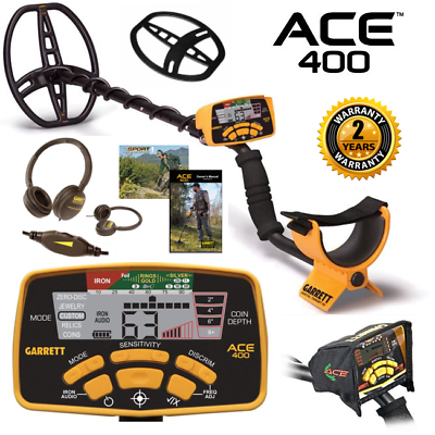 #ad Garrett Ace 400 Metal Detector w Submersible Coil and Free Accessory Bundle $357.95