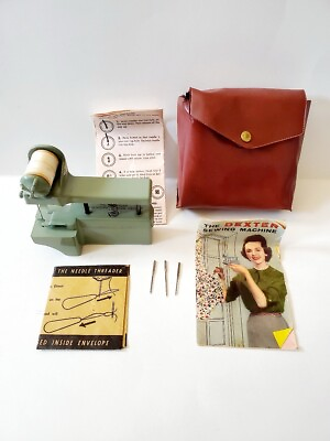 #ad Vintage The Dexter Sewing Machine Hand Held with Storage Pouch and Instructions $16.95