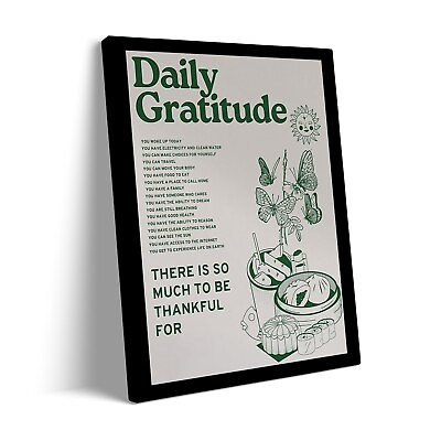 #ad Vintage Green Inspirational Quotes Daily Gratitude Posters for Room Aesthetic $19.99