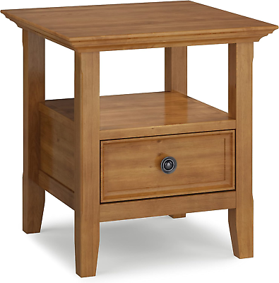 #ad SIMPLIHOME Amherst SOLID WOOD 19 Inch Wide Square Traditional End Table in Light $148.46