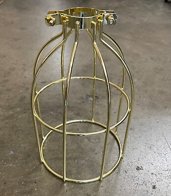 #ad Polished Brass Finish Open Style Premium Metal Bulb Cage $7.98