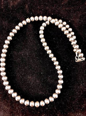 #ad Southwestern Navajo Pearls 4mm Sterling Silver Bead Necklace 16quot; 32quot; 00302 $87.04