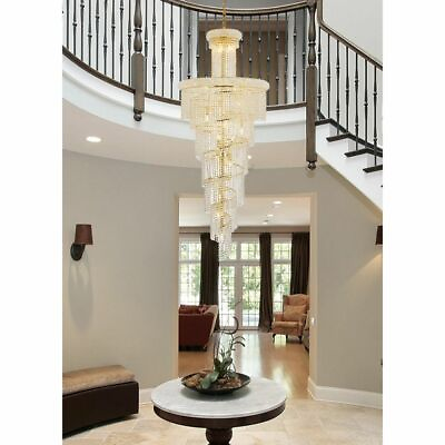 #ad #ad Crystal Chandelier Large Spiral Entryway Ceiling Lighting 28 Light Fixture 72 in $3184.42