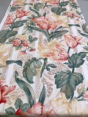 #ad Robert Swaffer Fabric Vintage ‘Charlbury’ Raspberry amp; Peach Cotton 56x51cm FQ GBP 4.09