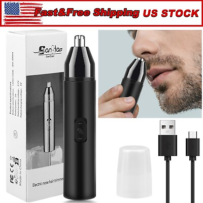 #ad USB Rechargeable Nose amp; Ear Hair Trimmer Electric Nose Hair Removal Clipper $18.95