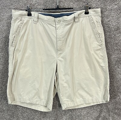 #ad Columbia Shorts Mens 38 Beige Washed Out Measures 38X10 Chino Flat Front AM4471 $11.99