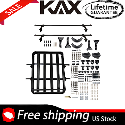 #ad 50quot;x38quot; Aluminum SUV Roof Rack Cargo Luggage Basket w Black Cross Bars new $49.99