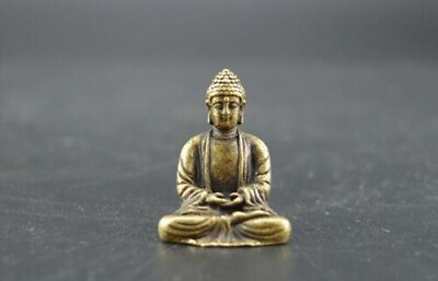 #ad Chinese pure brass Sakyamuni Buddha small statue $2.57