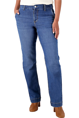 #ad Denim amp; Co. Easy Stretch Denim Straight Leg Trouser Jean Medium Wash $18.99