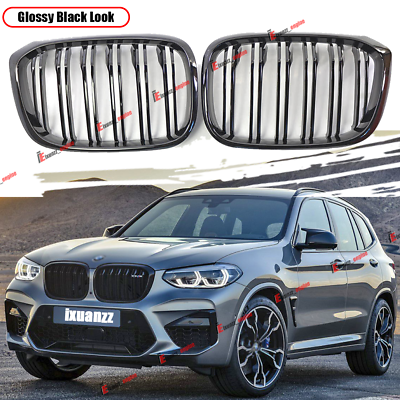 #ad Fit For 2018 2021 BMW X3 G01 X4 G02 Front Bumper Upper Grill Grille Gloss Black $49.99