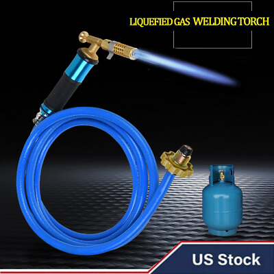 #ad Liquefied Gas Welding Gun Torch Kit With 2.5m Hose For Soldering Cooking Brazing $18.79