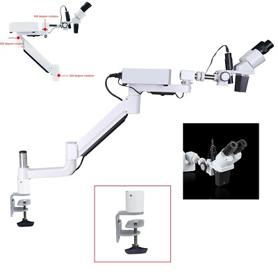 #ad Dental Surgical Operation Stereo Microscope with 5W LED Light Fixing on Desk $807.49