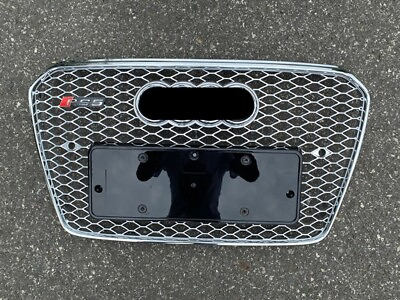 #ad Silver Front Bumper Honeycomb Grille For Audi A5 S5 2012 2015 Update to RS5 $199.99