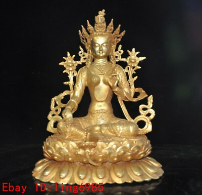 #ad 13quot;Tibet Ancient Buddhism temple bronze Gilt Tara Kwan Yin GuanYin Buddha statue $294.00