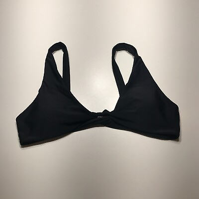 #ad NEW Black Bikini Top Twist Front amp; Back Triangle Padded Swimwear Womens Size XL $12.99
