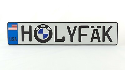 #ad HOLYFÄK Euro European License Number Plate BMW Honda Acura Mazda Toyota Nissan $30.00