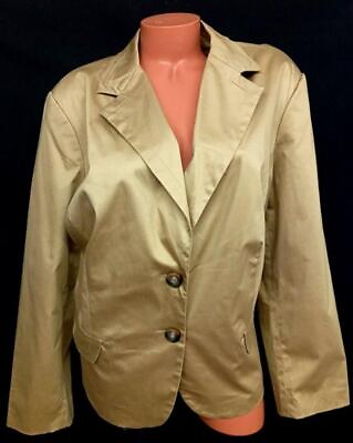 #ad Relativty beige lined padded front pockets long sleeve buttoned jacket 24W $16.99