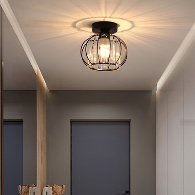 #ad Crystal Chandelier Flush Mount Light Fixture Modern Ceiling Lamp Aisle Hallway $16.79