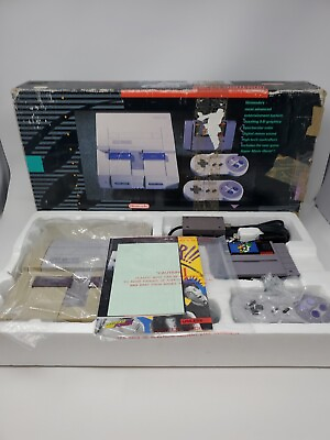 #ad Super Nintendo Console Complete With Box And Inserts Original Print SNES SNS 001 $279.99