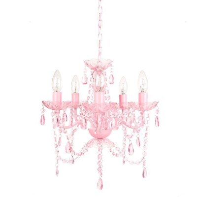 #ad Modern Baby Pink Chandeliers Crystal Girls Bedroom Pendant Lamp Ceiling Lights $150.00