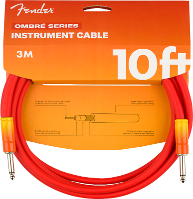 #ad Genuine Fender Ombré Instrument Guitar Cable Straight 10#x27; Tequila Sunrise $19.75