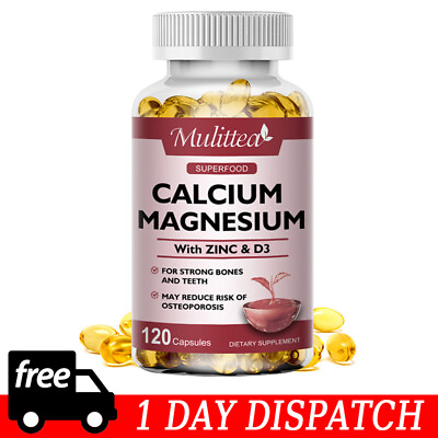 #ad Magnesium Zinc Vitamin D3 Calcium 120Pills Complex 120 Tablets High Absorption $14.59