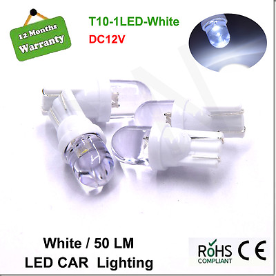 #ad 4 X White 1 LED T10 W5W 194 168 Wedge Side Light Car Bulb Lamp Wholesale DC 12V AU $1.99