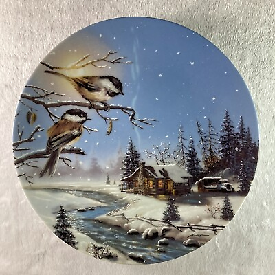 #ad FULL MOON COMPANIONS Plate Wings of Winter D.L. quot;Rustyquot; Rust #6 Log Home Birds $19.95